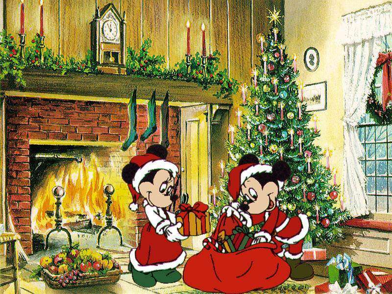 χριστουγεννιάτικο Μίκυ και Μίνι παζλ online