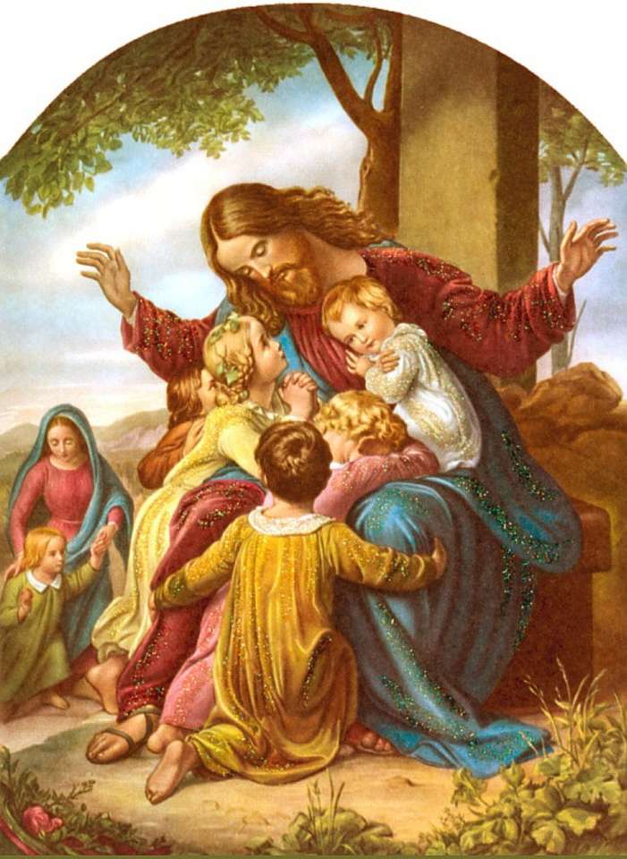 Jesus com as crianças quebra-cabeças online