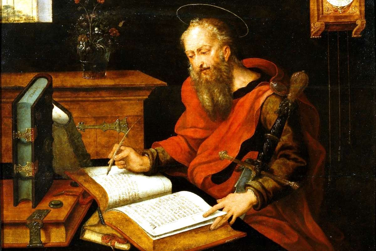 Святой апостол Павел пишет свои письма пазл онлайн