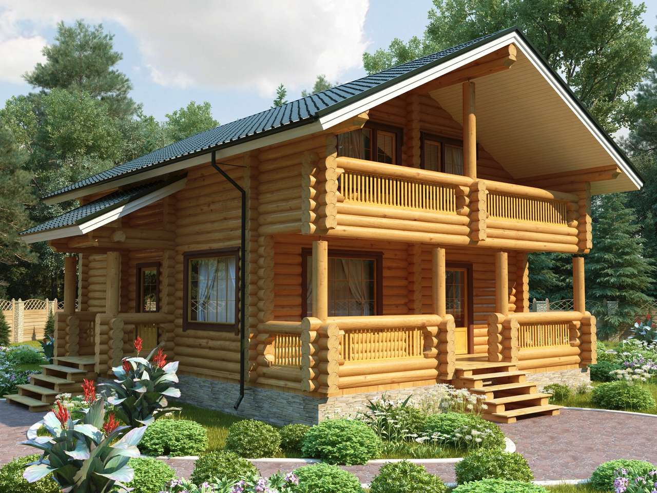 деревянный дом онлайн-пазл