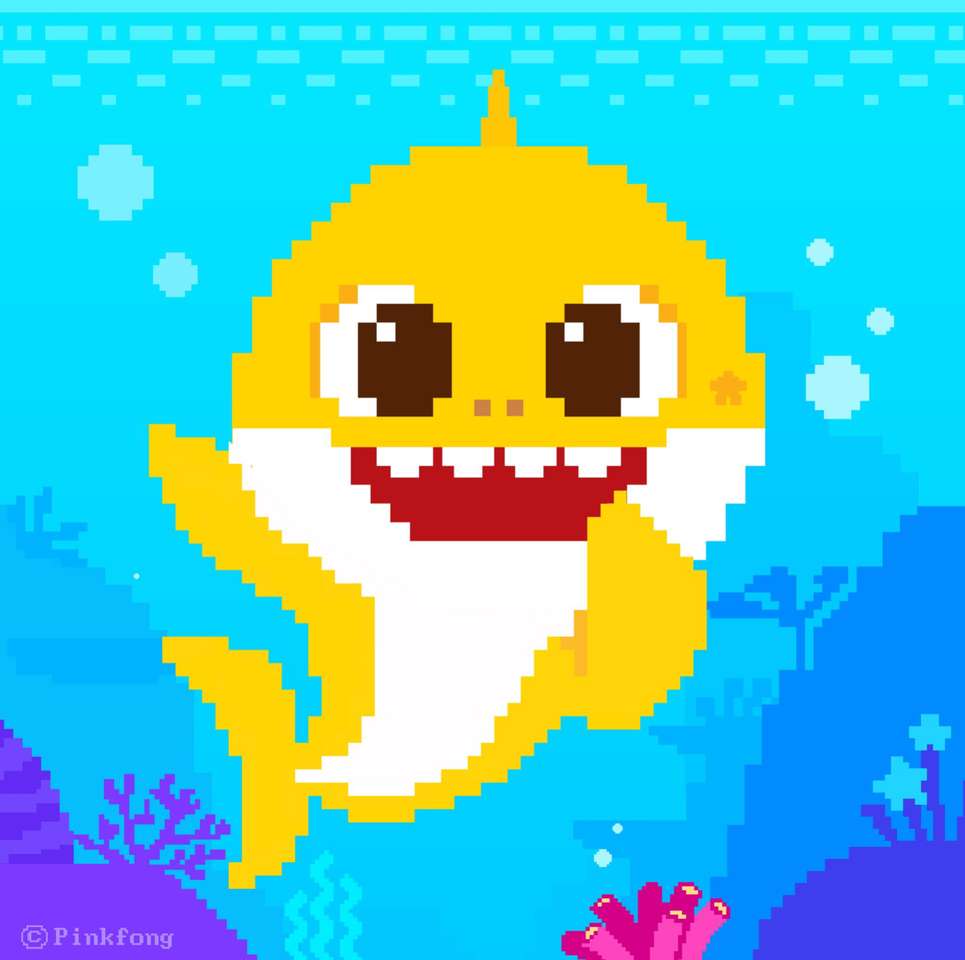 Pixel Baby Shark! ❤️❤️❤️❤️❤️❤️ jigsaw puzzle online