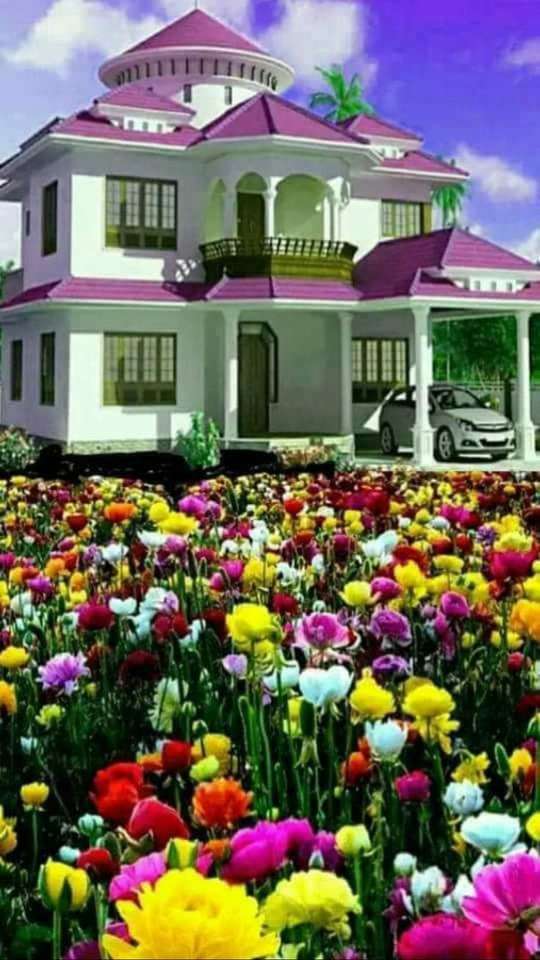 huis met bloementuin legpuzzel online