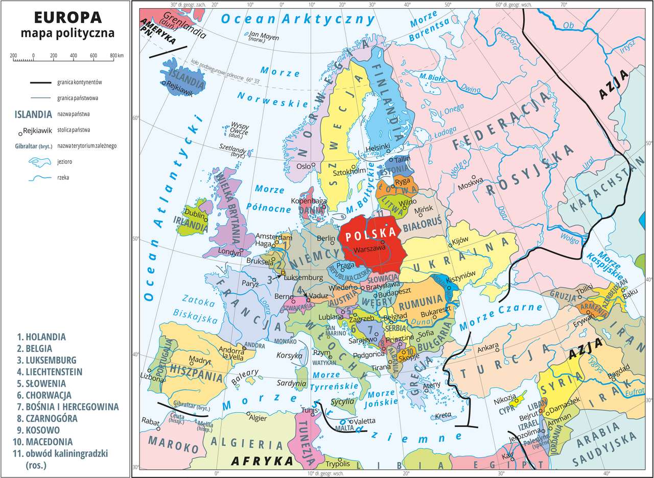 ヨーロッパの地図 オンラインパズル