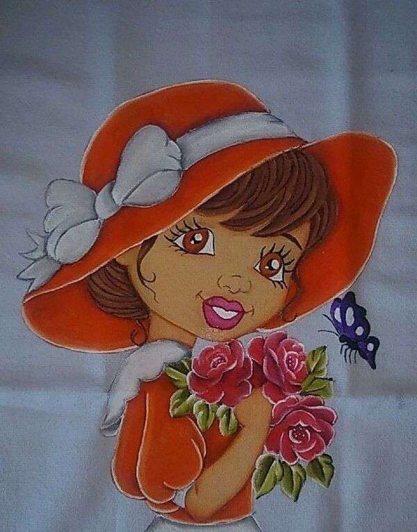 Pălărie portocalie Girl Diva jigsaw puzzle online