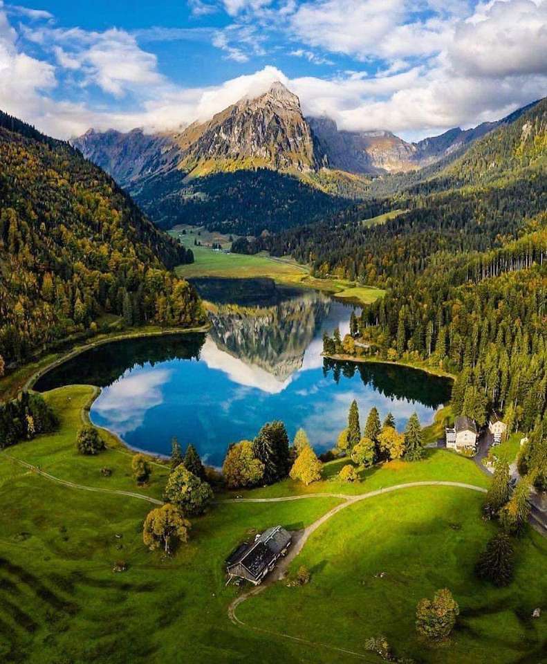 Sjön i Schweiz pussel på nätet