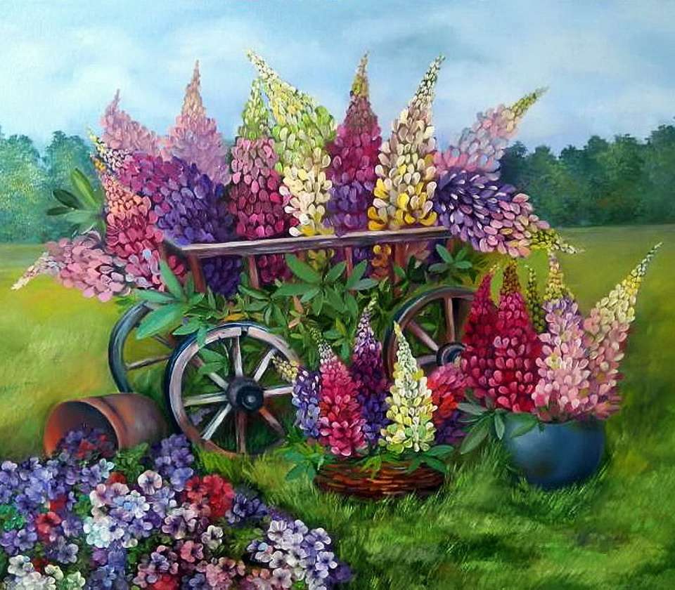 vozík s květinami online puzzle