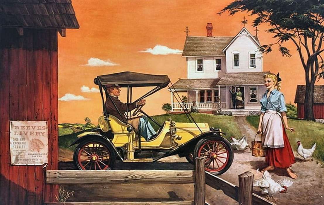 oude gele auto legpuzzel online