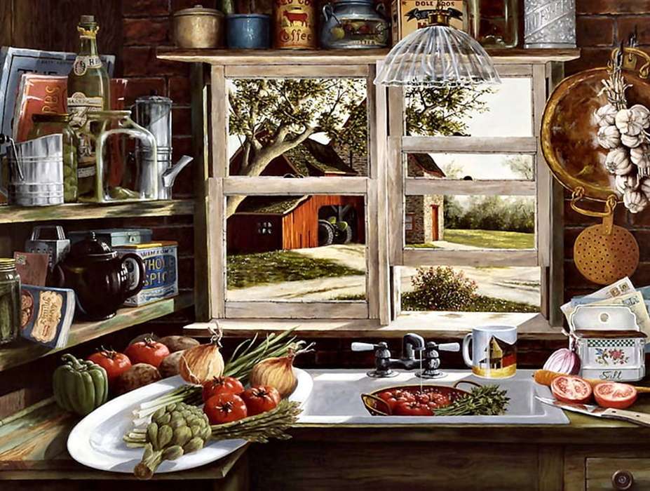 Küchenfenster Online-Puzzle