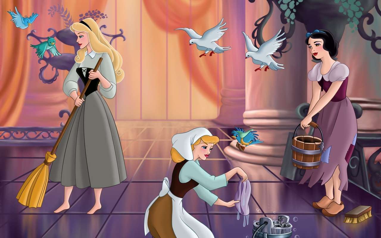 Aurora, Cinderela e Branca de Neve puzzle online