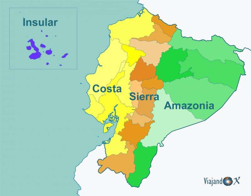 Regiões naturais do Equador puzzle online