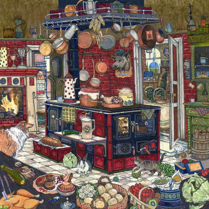 Étel a konyhában online puzzle