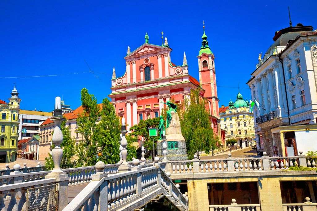 Praça Preseren, Liubliana, Eslovênia quebra-cabeças online