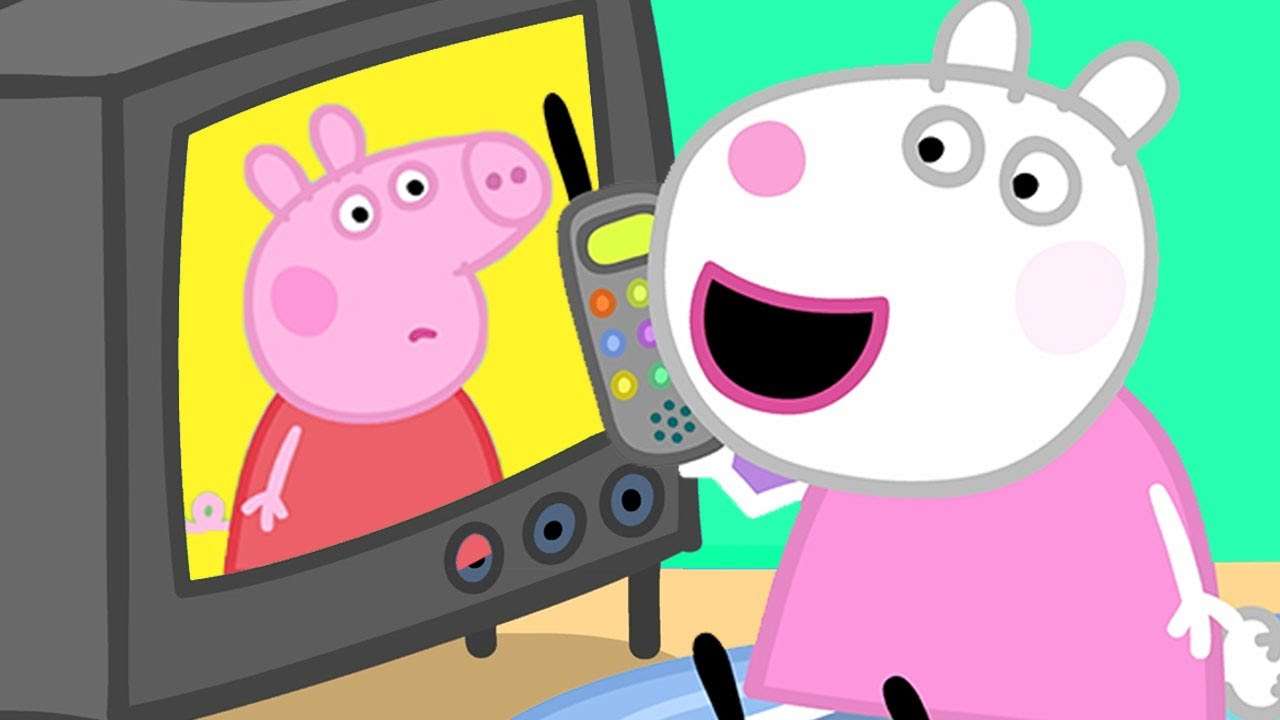 peppa gris på tv pussel på nätet