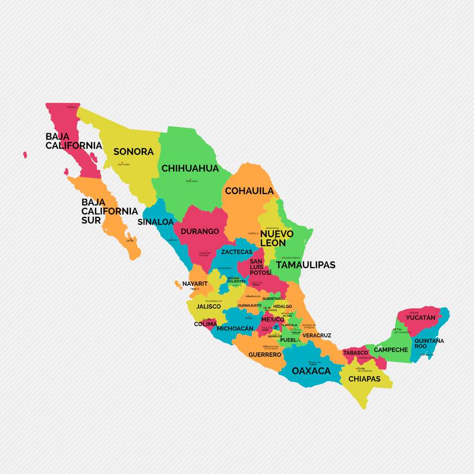 Mapa Mexika skládačky online