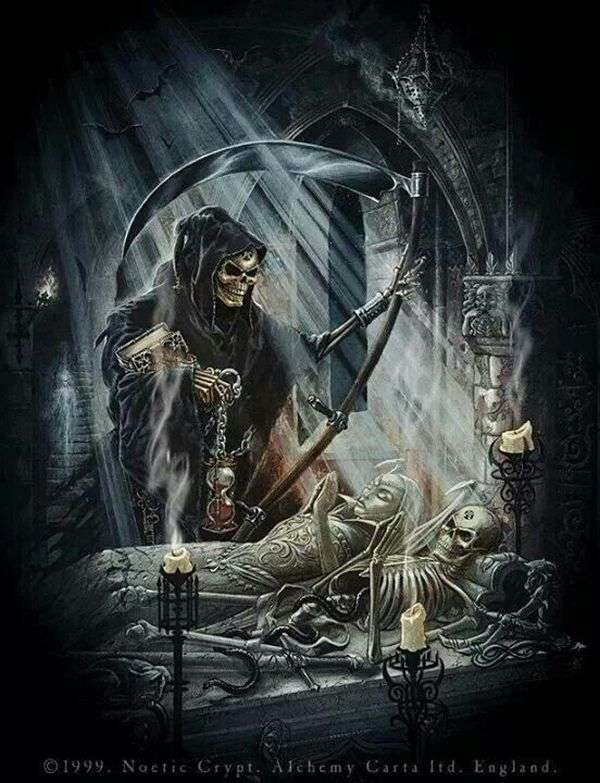Скелет на Мрачния жътвар онлайн пъзел