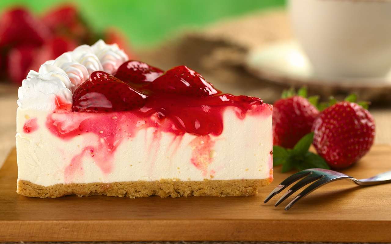 jordgubbscheese Cake pussel på nätet