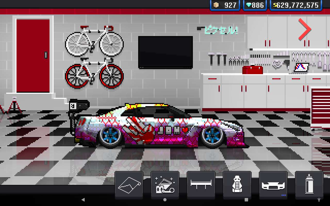 Пиксел автомобилен състезател Nissan GTR nismo онлайн пъзел