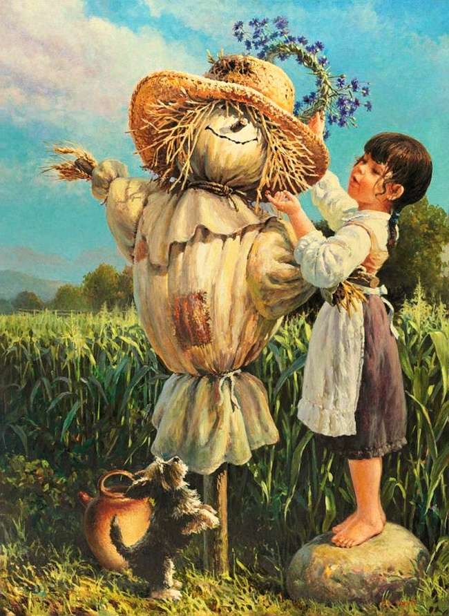 girl with scarecrow jigsaw puzzle online