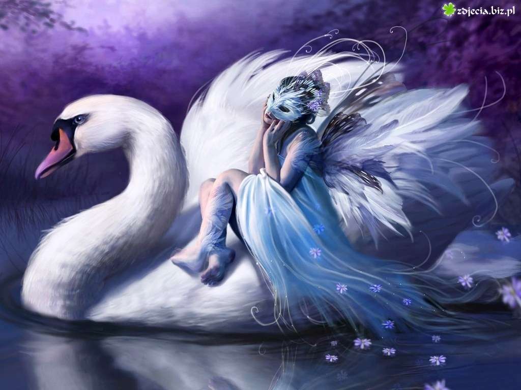Swan, provavelmente príncipe com sua princesa '' puzzle online