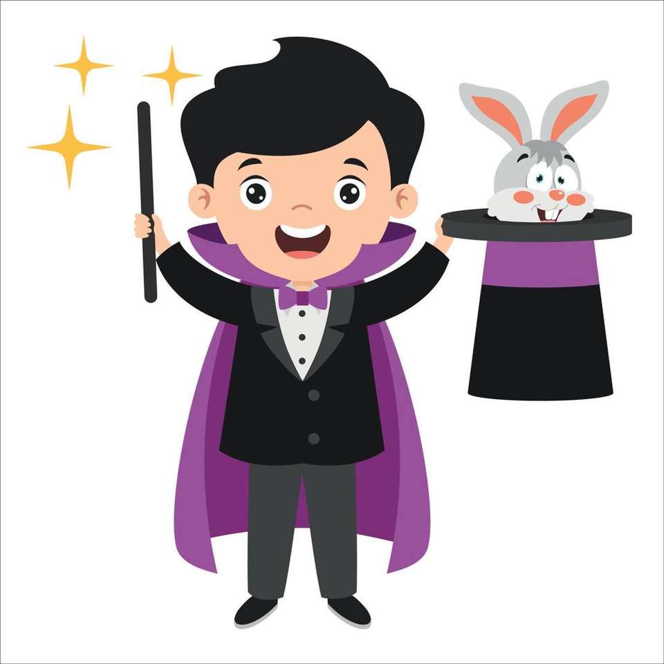 Kouzelník s králíkem a cylindrem online puzzle