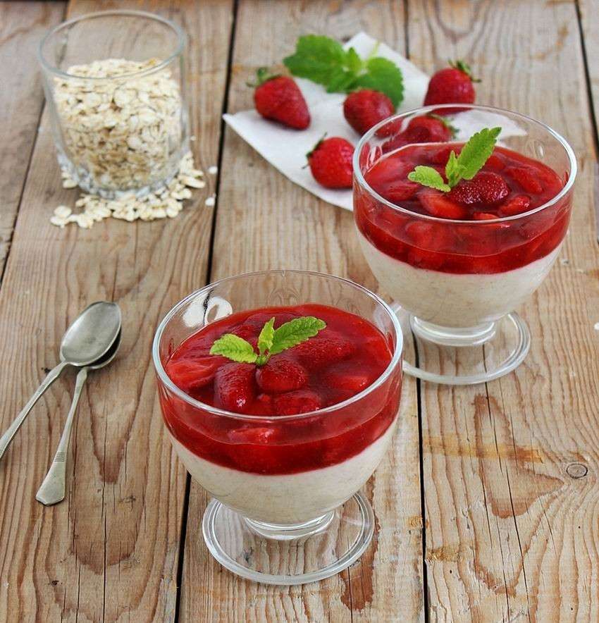Dessert mit Erdbeeren Online-Puzzle