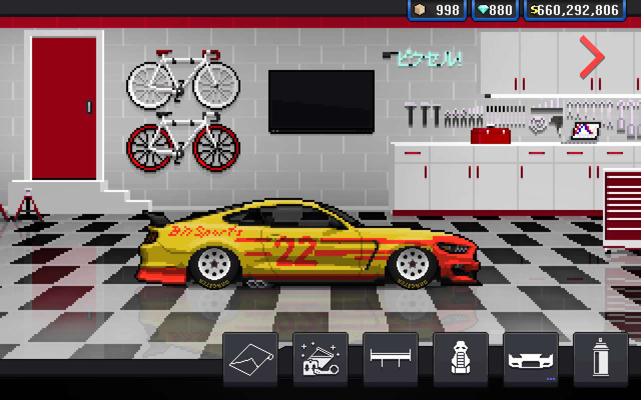 Pixel αγωνιστικό αυτοκίνητο Ford Mustang GT nascar παζλ online
