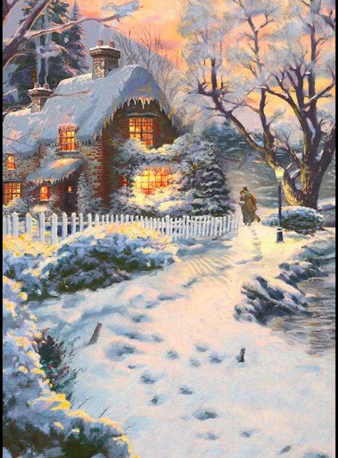 A lovely house in a winter robe jigsaw puzzle online