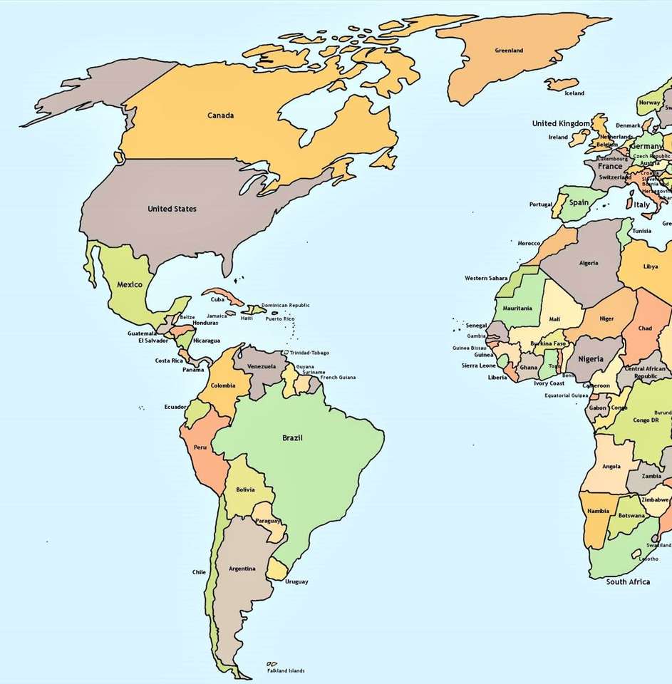 世界地図 オンラインパズル