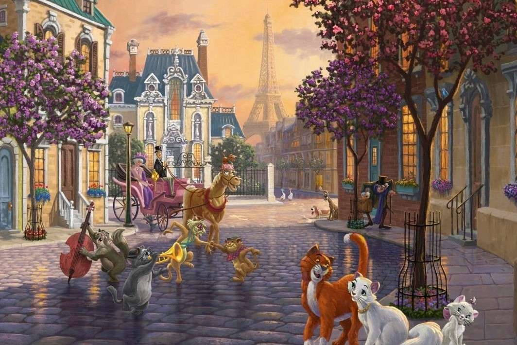 Vista de uma rua francesa de um conto de fadas quebra-cabeças online