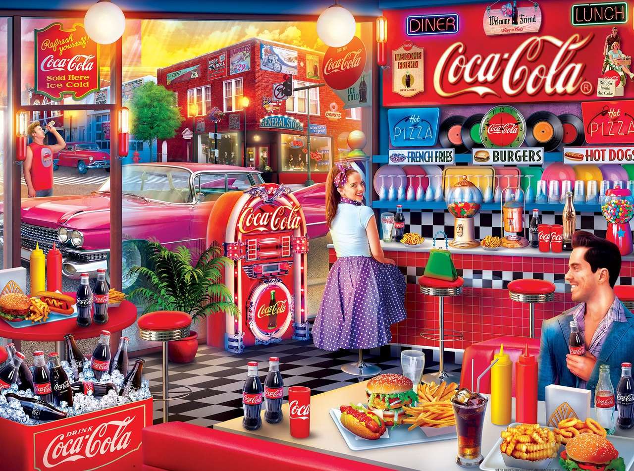 Содовий фонтан Coca Cola онлайн пазл