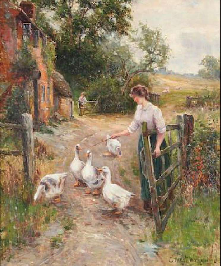 "Tending the Geese" - The Goose Fit :) παζλ online
