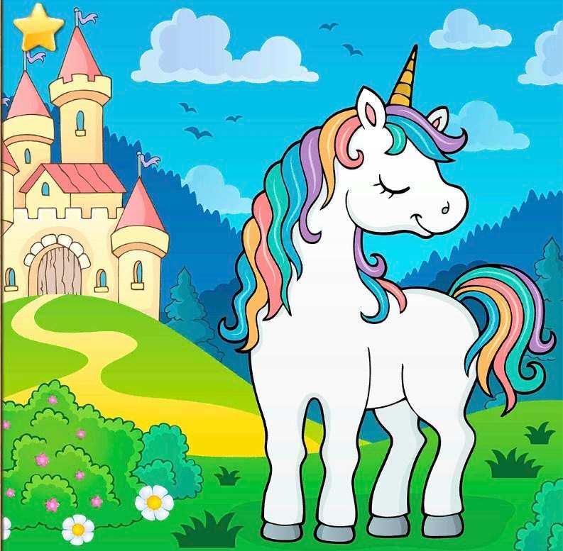 unicorn colorat puzzle online