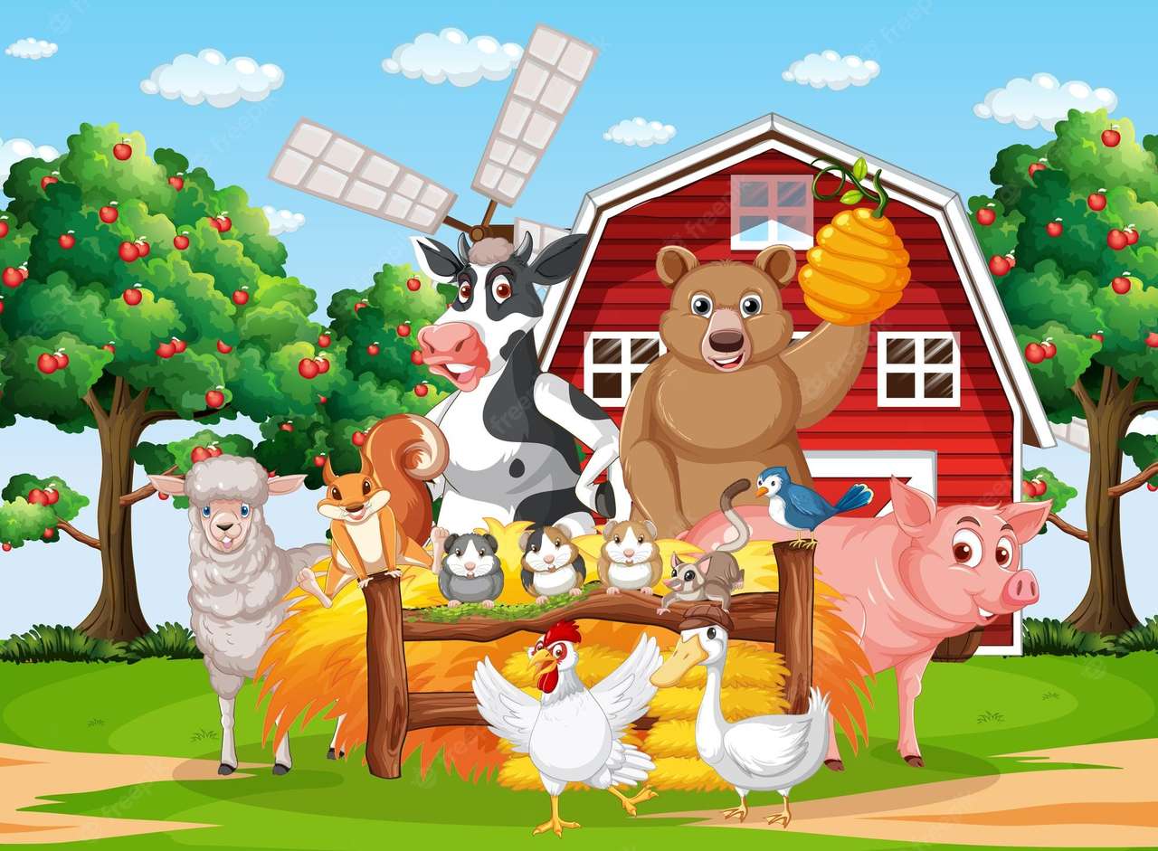 Állatok a farmon online puzzle