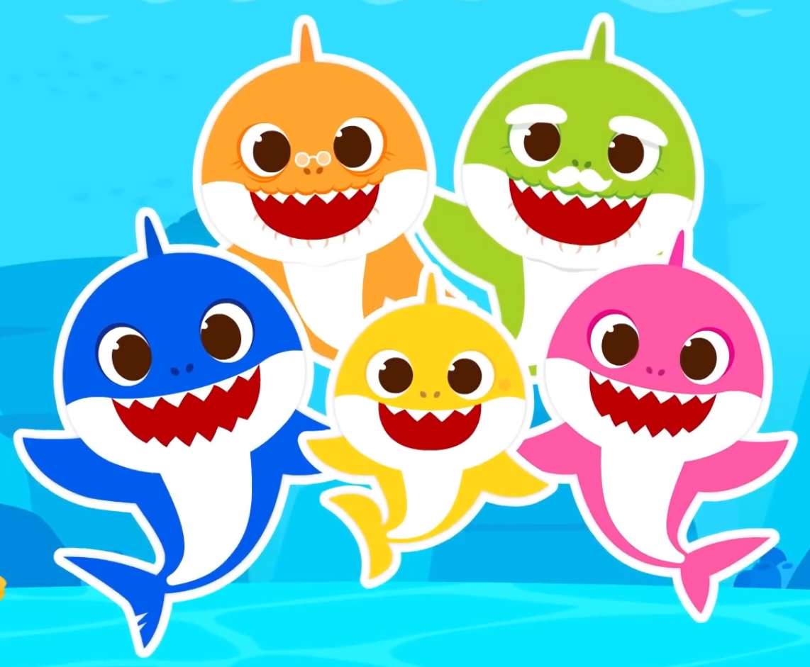 Colores de la familia de tiburones rompecabezas en línea