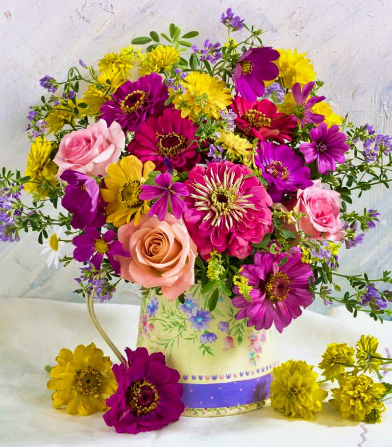 Gyönyörű virágcsokor kirakós online
