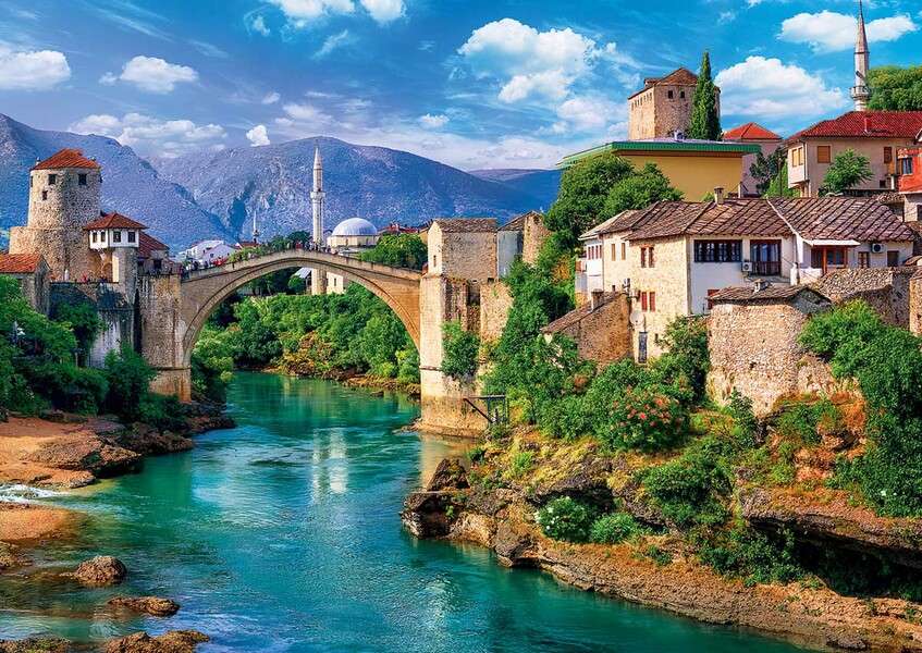 Gamla bron i Mostar Bosnien pussel på nätet