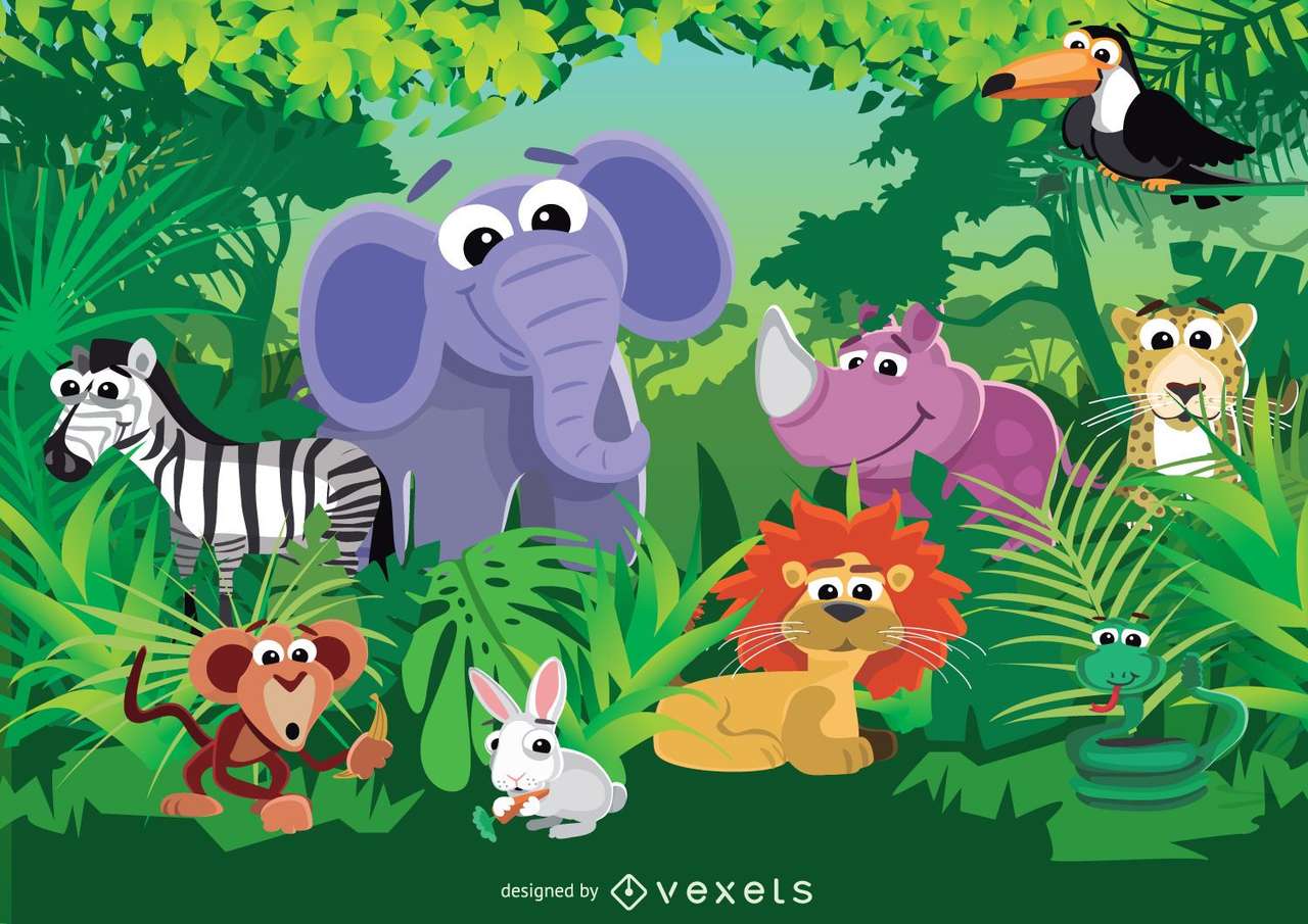 Jungle Állatok online puzzle