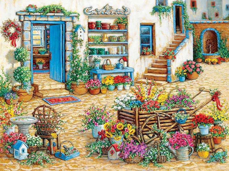 Flori în fața casei jigsaw puzzle online