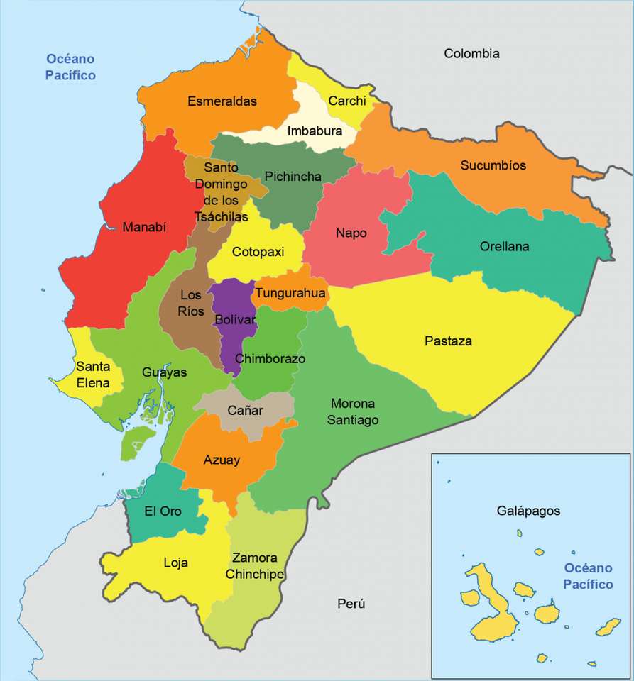Politieke kaart van Ecuador legpuzzel online