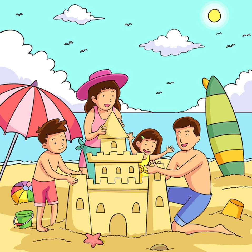 Construire nisip pe plajă jigsaw puzzle online