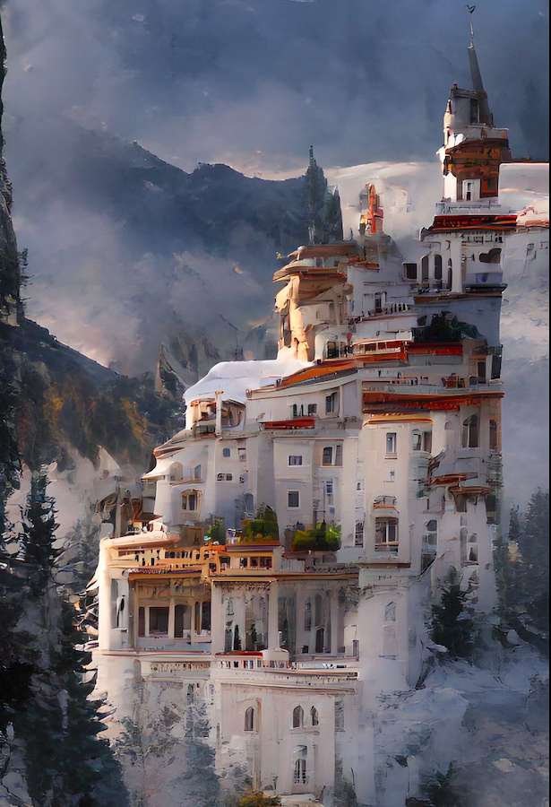 Palatul de iarnă în nori puzzle online