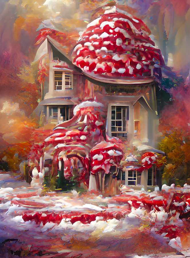 Une maison de charme, un champignon '' puzzle en ligne