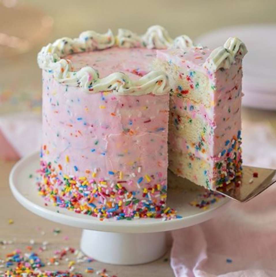 Pastel de cumpleaños rosa ❤️❤️❤️❤️❤️ rompecabezas en línea