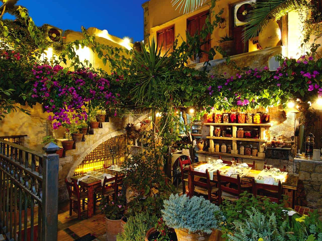 Kreta Rethymno eiland restaurant legpuzzel online