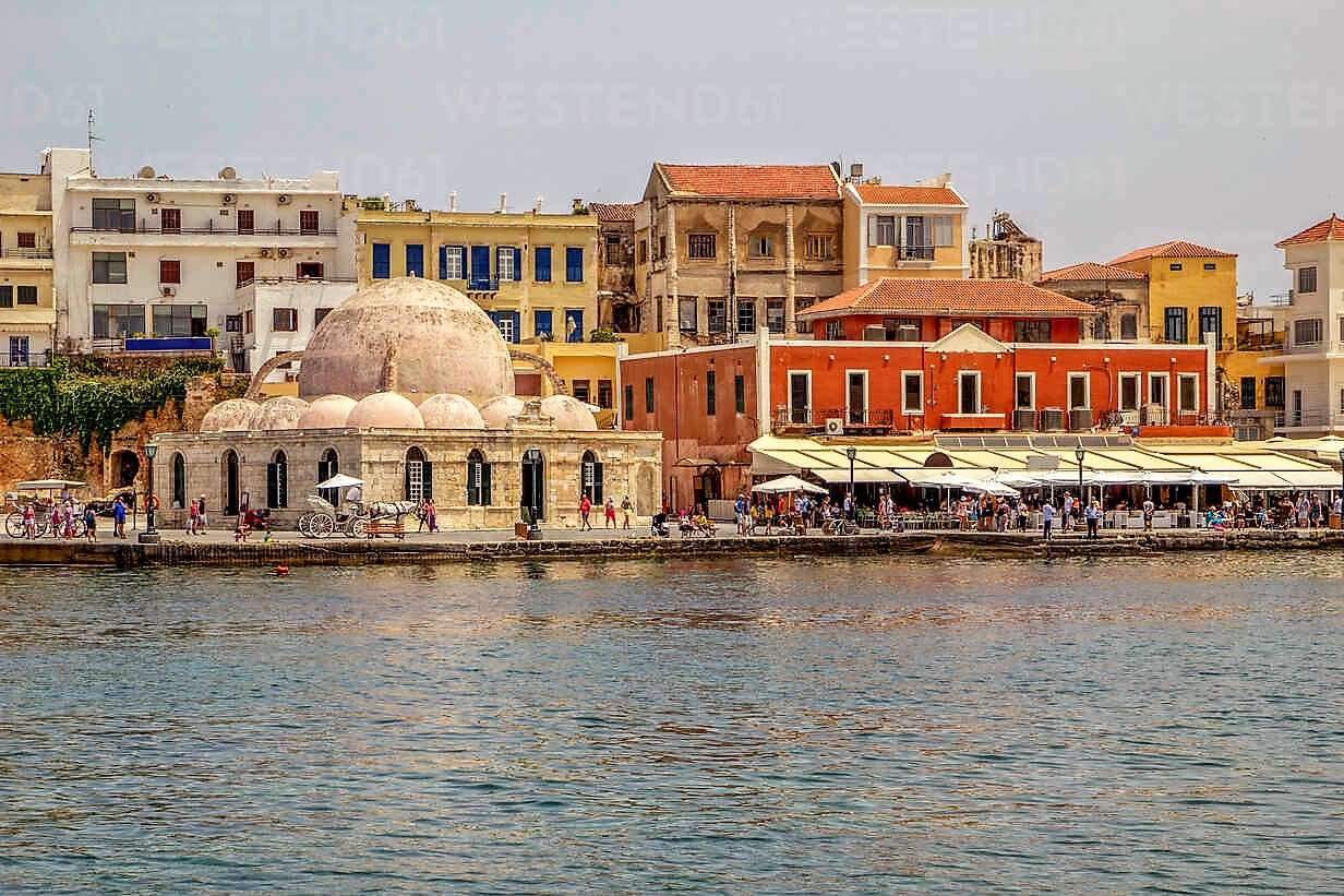 Crete island Chania port city online puzzle