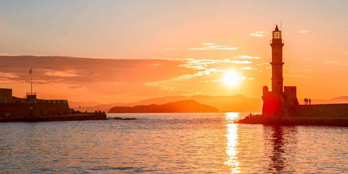 Kreta ön Chania hamnstad pussel på nätet