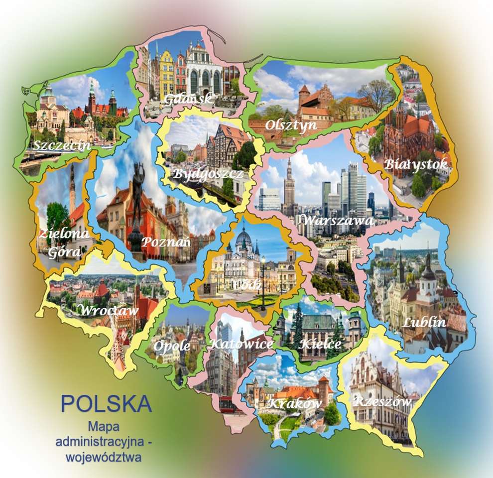 Polen - administrativ karta Pussel online