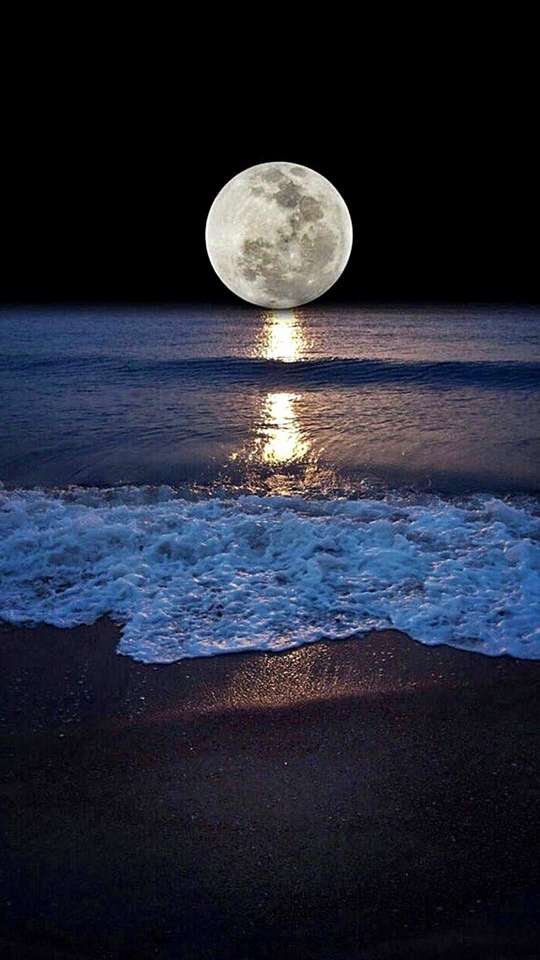 månen över havet pussel på nätet