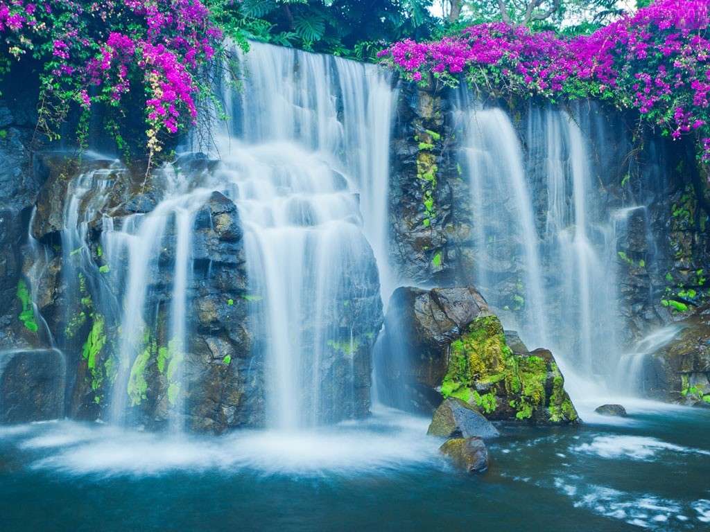 En bild av ett vattenfall Pussel online