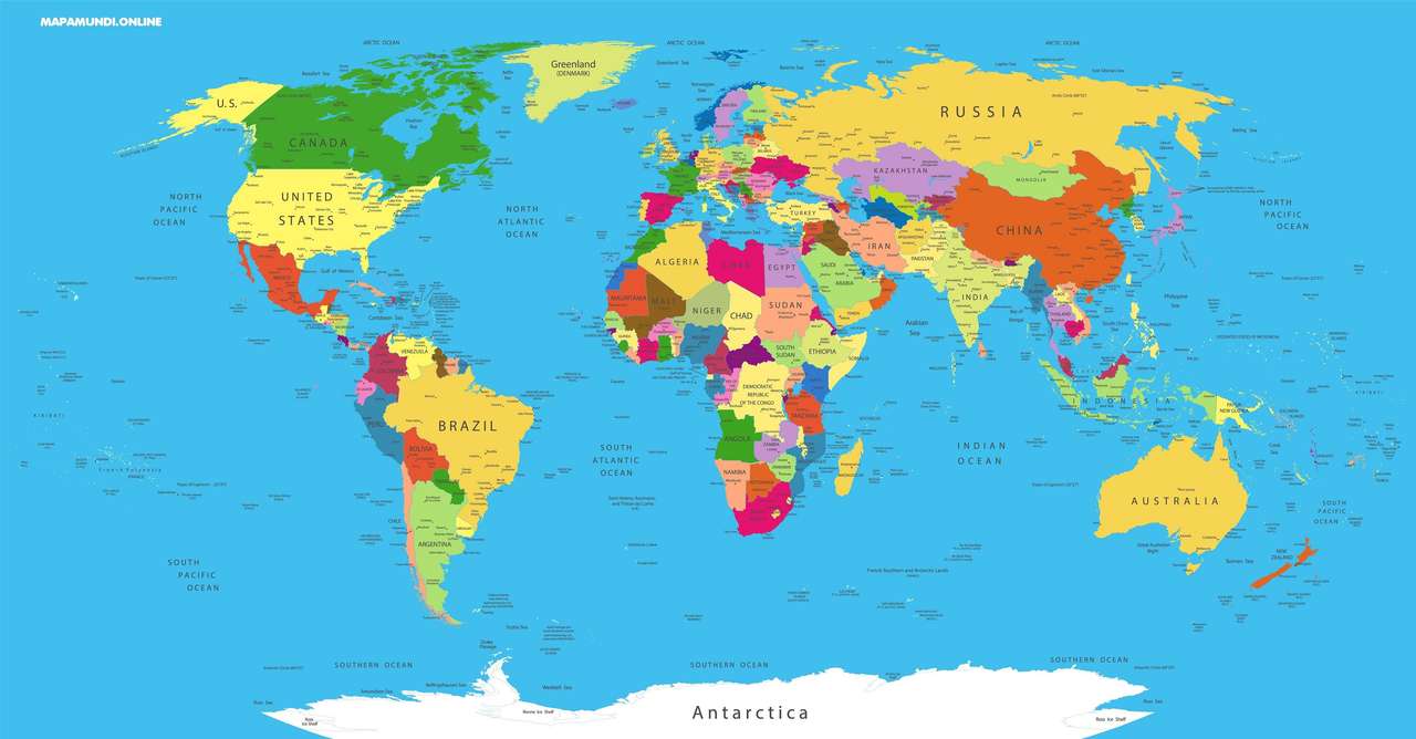 Mapa mundial quebra-cabeças online